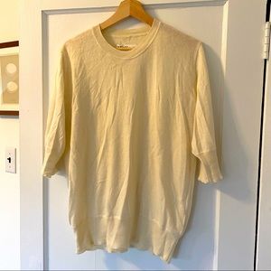 Margaret Howell MHL white cream 3/4 length sweater